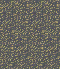 elegant golden seamless geometric pattern with decorative circles over gray background. rich tile for backgrounds, wallpapers, print, fabric, textile and creative surface designs. seamless design