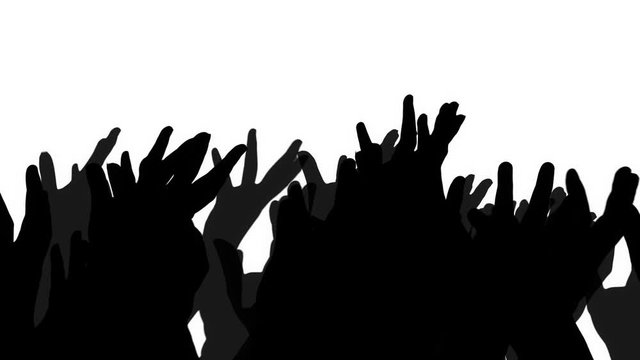 Silhouette of a zombie hand in slow motion