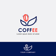 Elegant orange coffee logo template. Clean concept and easy for print.