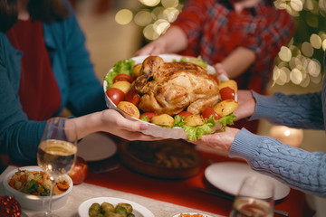 family celebrating Christmas