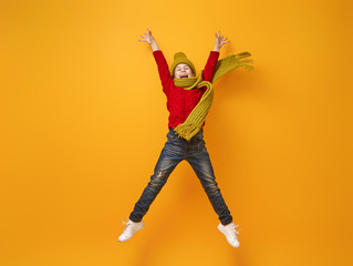 Winter portrait of happy child