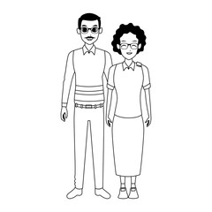 Fototapeta na wymiar old couple standing icon image