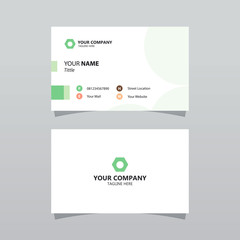Naklejka na ściany i meble Modern green bussines card template. Elegant element composition design with clean concept.