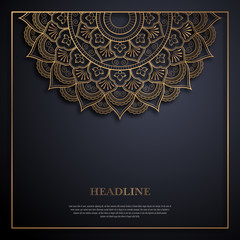 Gold and black greeting card template in retro style. Great design for any purposes: invitation, flyer, menu, brochure or leaflet