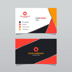 Modern orange bussines card template. Elegant element composition design with clean concept.