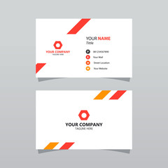 Modern orange bussines card template. Elegant element composition design with clean concept.