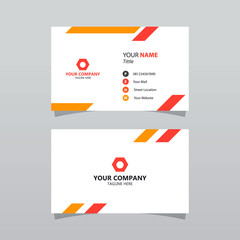 Modern orange bussines card template. Elegant element composition design with clean concept.