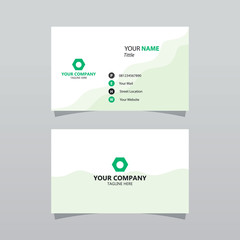 Modern green bussines card template. Elegant element composition design with clean concept.