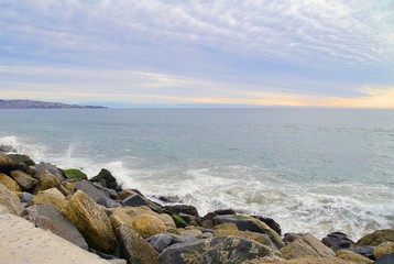 coast of Viña del Mar (Chile) at sunset