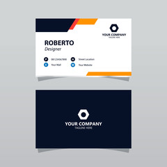 Modern orange bussines card template. Elegant element composition design with clean concept.