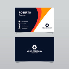 Modern orange bussines card template. Elegant element composition design with clean concept.