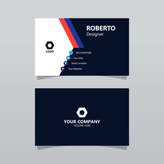 Modern blue business card template. Elegant element composition design with clean concept.