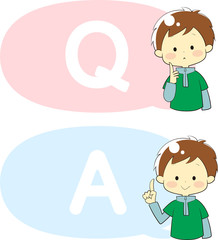Illustration of Q & A icon and person