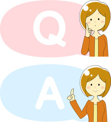 Illustration of Q & A icon and person