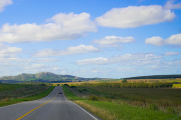 road and blue sky