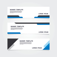 Set of 3 banner template. Modern flat web banner design.