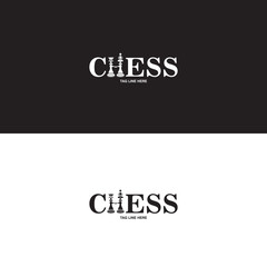 chess logo on black and white background