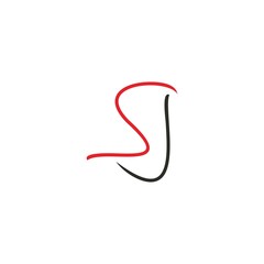 initial j s logo template, design vector