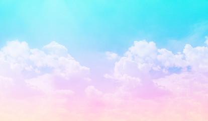 Dream unicorn gradient pink blue yellow and purple clear sky and cloud background.