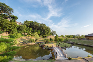 Japanese Garden (Gyokusen Inmaru Garden) at Kanazawa Castle, Ishikawa Prefecture, Japan