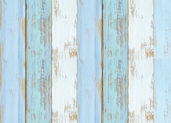 Vertical vintage old rough grunge white and blue tone wood plank texture background.