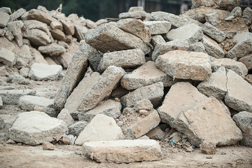 Abstract background, cement debris, construction waste