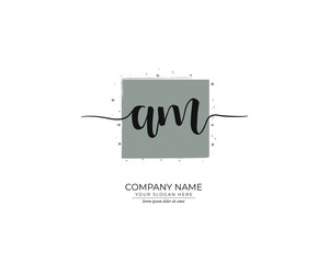 A M AM Initial handwriting logo design. Beautyful design handwritten logo for fashion, team, wedding, luxury logo.