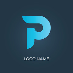 Letter "P" logo isolated. Alphabet vector