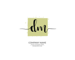 D M DM Initial handwriting logo design. Beautyful design handwritten logo for fashion, team, wedding, luxury logo.