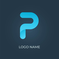 Letter "P" logo isolated. Alphabet vector