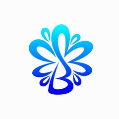 Fototapeta na wymiar Flower logo that formed letter B