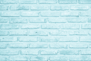 Abstract Pastel Blue and White brick wall texture background pre wedding. Brickwork or stonework...
