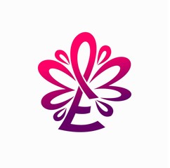 Flower logo that formed letter E