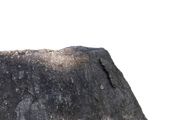Cliff stone located part of the mountain rock isolated on white background.