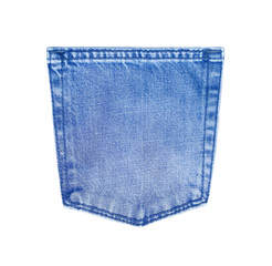 blue jeans back pocket texture isolated on white background with clipping path - obrazy, fototapety, plakaty