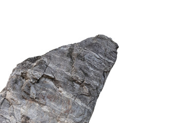 Cliff stone located part of the mountain rock isolated on white background.