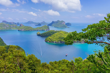 Beautiful scenery at view point of Ang Thong National Marine Park near Koh Samui in Gulf of Thailand, Surat Thani Province, Thailand.