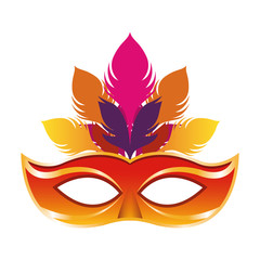 colorful carnival mask with feathers icon