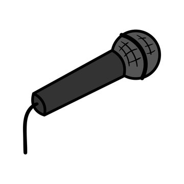 Cartoon Isolated Microphone Vector Illustration