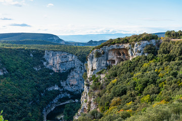 Fototapeta na wymiar Landscape view around Le Garn in Ardeche, France