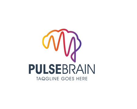 Creative Pulse Brain Logo Design Template