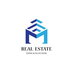 Real estate logo template vector icon