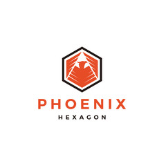 phoenix and hexagon for logo design inspiration
