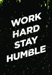 work hard motivational quotes grunge style vector design