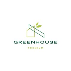 green house leaf roof logo vector icon illustration