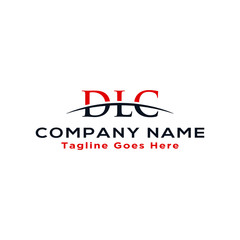 Initial letter DLC, overlapping movement swoosh horizon logo company design inspiration in red and dark blue color vector