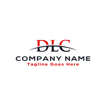 Initial letter DLC, overlapping movement swoosh horizon logo company design inspiration in red and dark blue color vector
