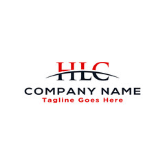 Initial letter HLC, overlapping movement swoosh horizon logo company design inspiration in red and dark blue color vector