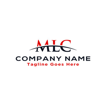 Initial letter MLC, overlapping movement swoosh horizon logo company design inspiration in red and dark blue color vector