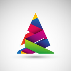 Kolorowa choinka origami wektor. © Rzoog